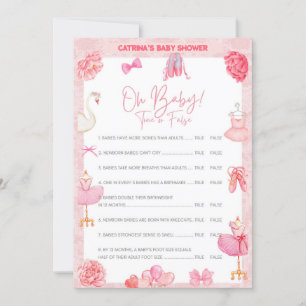 Tutu Ballerina Baby Shower - Editable Name, 5x7 I Invitation