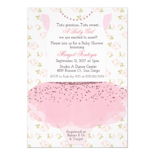 Tutu Ballerina Baby Shower Invitation