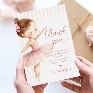 Tutu Ballerina Ballet Dancer Girl Birthday Thank You Card