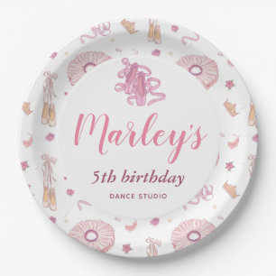 Tutu Ballerina Dance Any Age Birthday Party Paper Plate