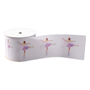 Tutu Ballerina in Pastel Colours on a Pretty Grosgrain Ribbon