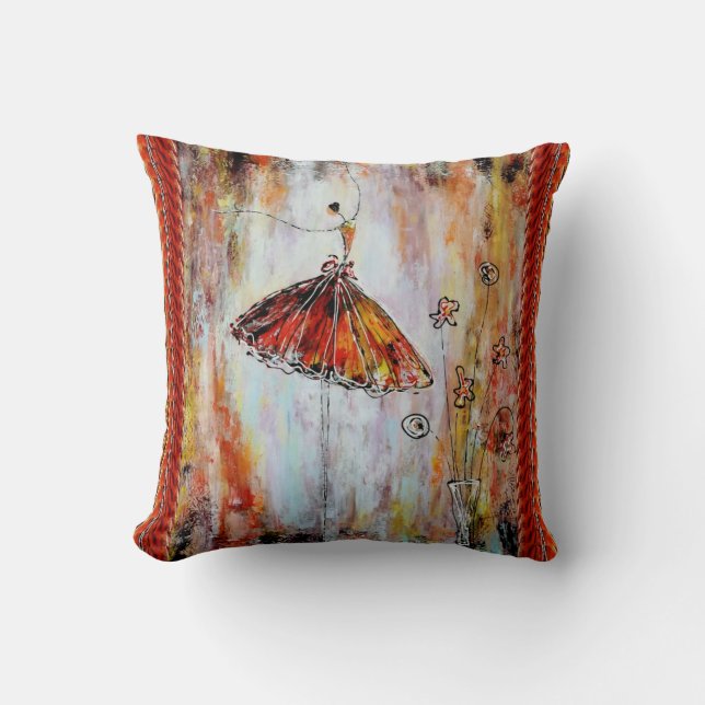 Tutu Ballerina Throw Pillow (Front)