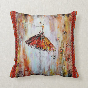 Tutu Ballerina Throw Pillow