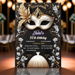 tutu black gold chic Masquerade 50th Birthday Invitation<br><div class="desc">Celebrate in opulent style with our "Tutu Black Gold Chic Masquerade 50th Birthday Invitation!" This sophisticated design sets the stage for an elegant soirée, adorned with the timeless allure of black and gold. The chic tutu and masquerade details promise a celebration filled with mystery and glamour. Whether you're marking a...</div>