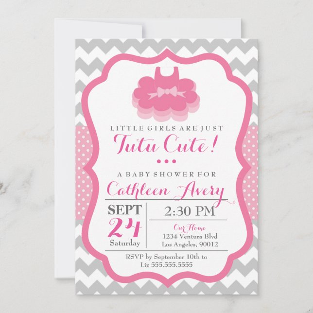 Tutu Cute - Baby Shower Invitation (Front)