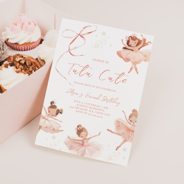 Tutu Cute Ballerina Birthday Invitation (Creator Uploaded)