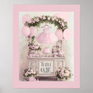 Tutu Cute Ballet Pink Ballerina Theme for Girls Poster