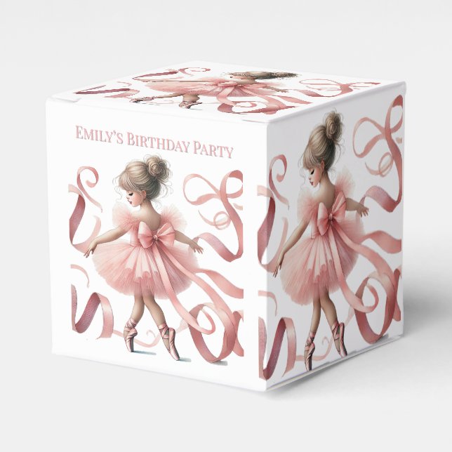 Tutu Cute | Enchanted Ballerina Birthday Party Favor Box (Front Side)