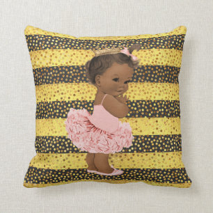 Tutu Cute Ethnic Princess Ballerina Stripes Dots Throw Pillow