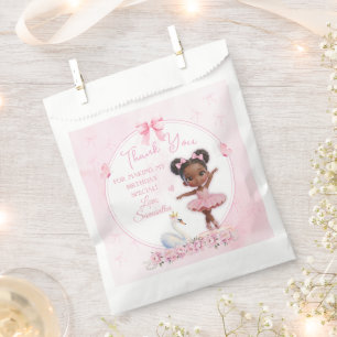 Tutu Cute Pink Ballerina Birthday - Afro Princess Favour Bag