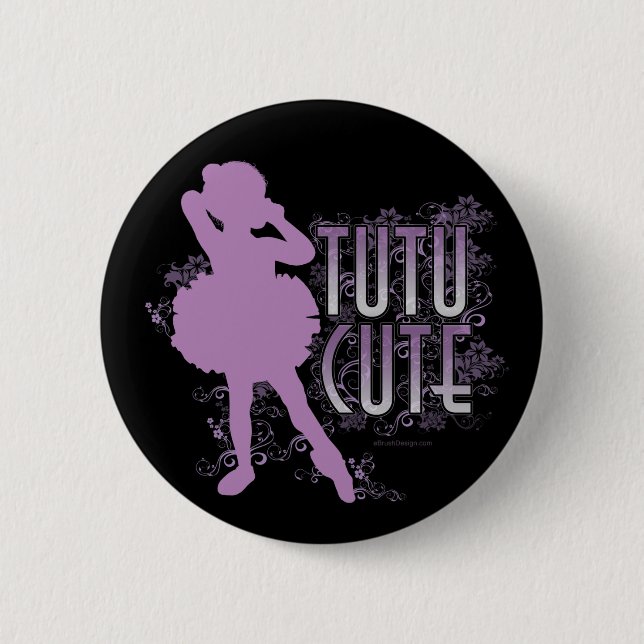 Tutu Cute (Violet) 2 Inch Round Button (Front)