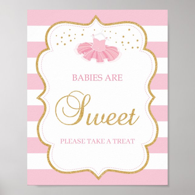 Tutu dress babies are sweet sign pink stripes gold (Front)