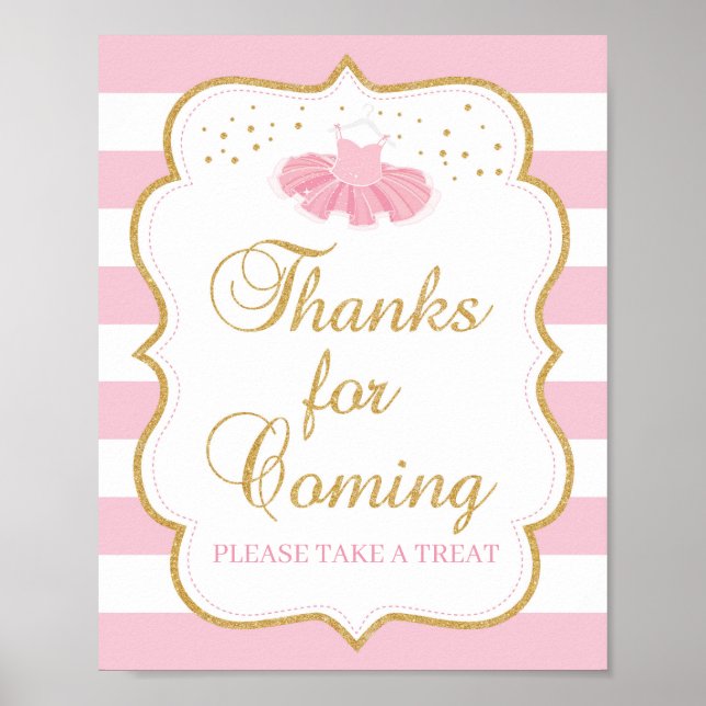 Tutu dress thanks for coming sign pink gold (Front)