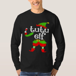 Tutu Elf Wine Lover Christmas Xmas Hawaiian Grandm T-Shirt