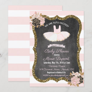 Tutu Excited Tutu Baby Shower Invitation