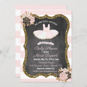Tutu Excitée Tutu Baby shower Invitation