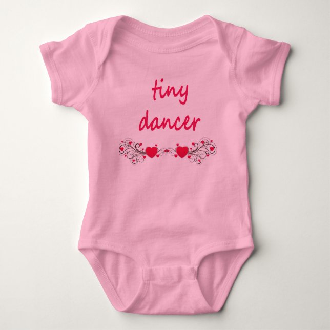 Tutu onsie, pink. "Tiny Dancer" artwork on front. Baby Bodysuit (Front)