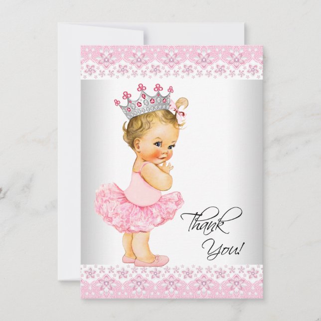 Tutu Princess Baby Shower Thank You (Front)