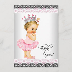 Tutu Princess Baby Shower Thank You Card