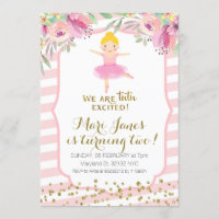 tutu rose fille invitation