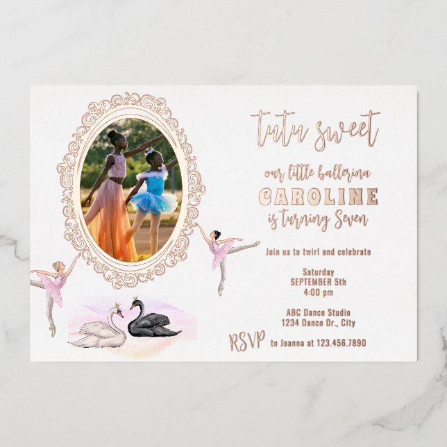 Tutu Sweet Ballerina Ballet Swans Birthday Party (Front)