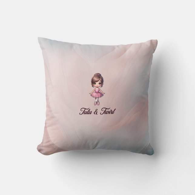 Tutu & Twirl Throw Pillow (Front)