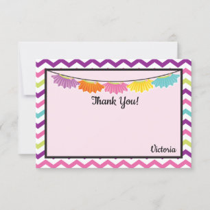Tutus chevron carte de remerciements