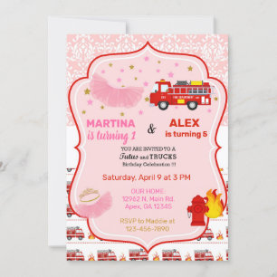 Tutus et invitation d'anniversaire des frères et s