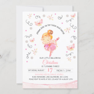 Tutu's et Twirls Ballerina Invitation d'anniversai