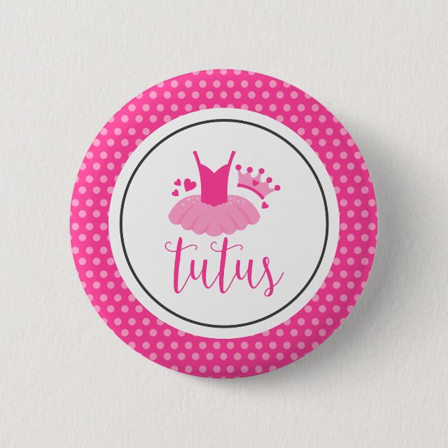 Tutus Gender Reveal 2 Inch Round Button (Front)