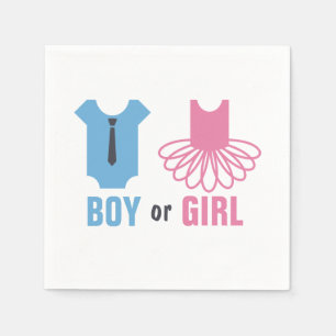 Tutus or Ties Gender Reveal Party Napkin