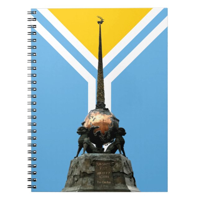 TUVA - Centre of Asia Monument and Flag notebook (Front)
