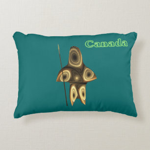 Tuvaaq - Fractal Inuit Hunter Accent Pillow