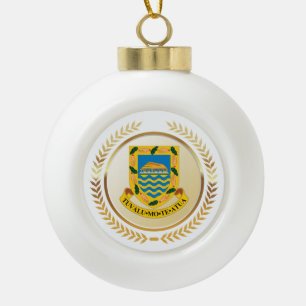 Tuvalu Coat of Arms Ceramic Ball Christmas Ornament