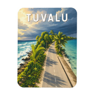 Tuvalu Illustration Travel Art Vintage Magnet