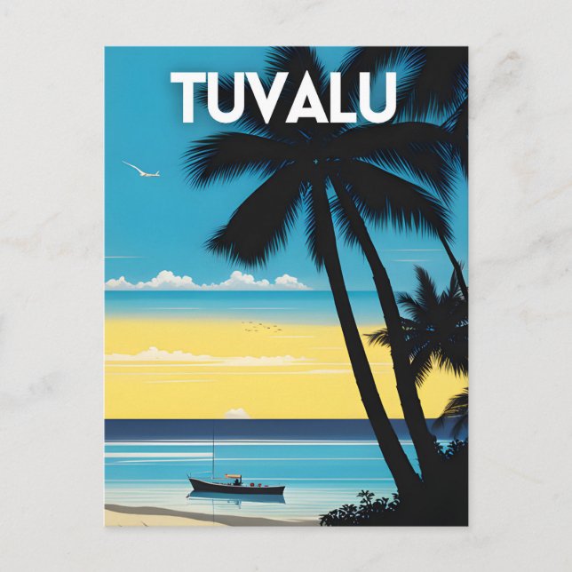 Tuvalu Travel Poster Postcard (Front)