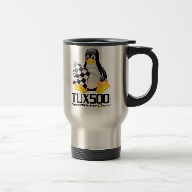 Tux500.com Stainless Travel Mug (Right)
