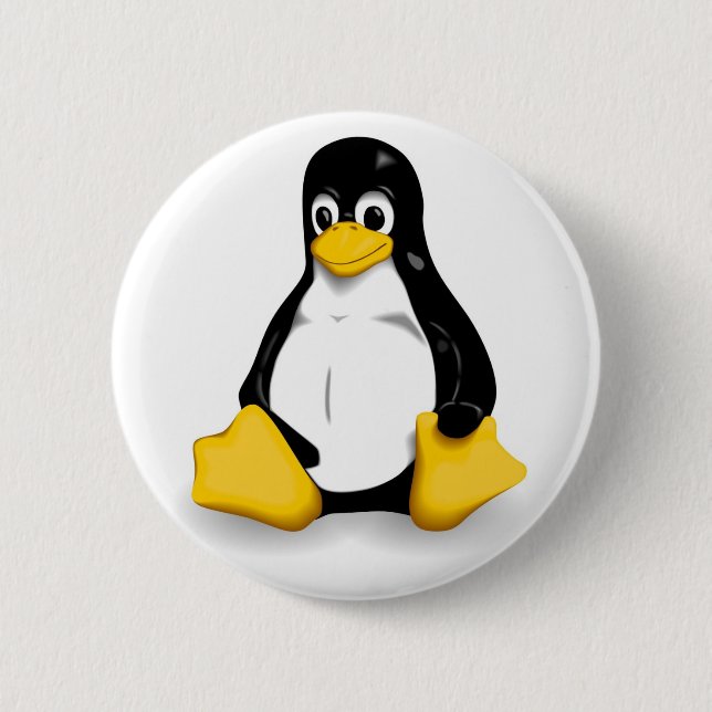 Tux 2 Inch Round Button (Front)