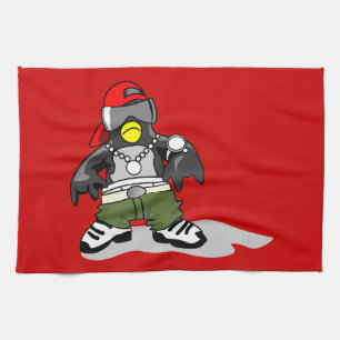 tux-30043 GANGSTER ATTITUDE FUNNY tux penguin da Kitchen Towel