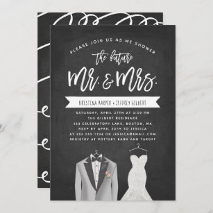 Tux and Dress Couples Wedding Shower Invitation