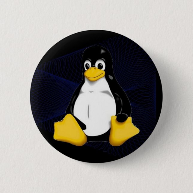 TUX Blue Sobel 2 Inch Round Button (Front)