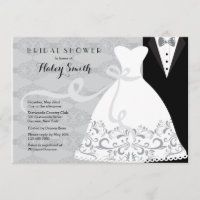 Tux et invitation de Fête de la mariée de robe