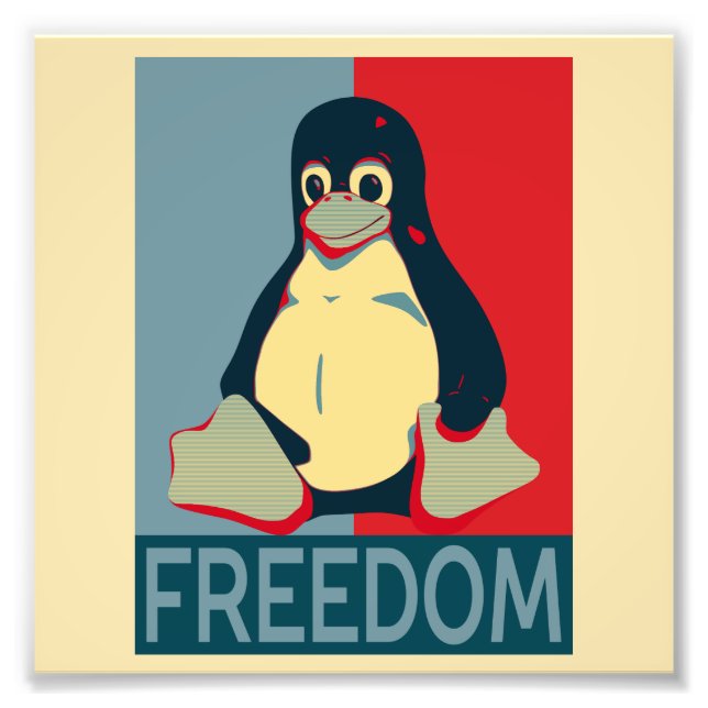 Tux Freedom for Linux Users Photo Print (Front)