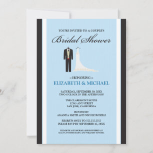 Tux & Gown Couple's Bridal Shower Invitation