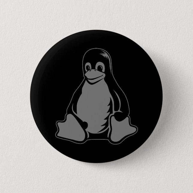 Tux Penguin - (Linux, Open Source, Copyleft, FSF) 2 Inch Round Button (Front)
