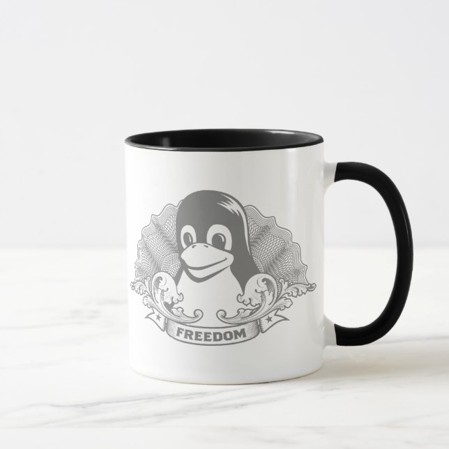 Tux Penguin - (Linux, Open Source, Copyleft, FSF) Mug (Right)