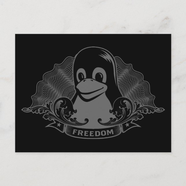 Tux Penguin - (Linux, Open Source, Copyleft, FSF) Postcard (Front)
