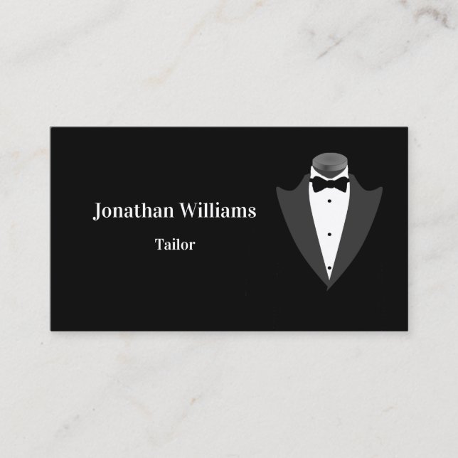 Tux Suit Tailor Business Card (Front)