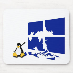 Tux the Linux Penguin Gets Medieval Mouse Pad