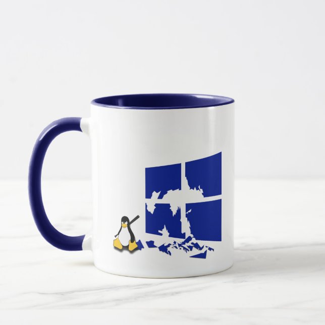Tux the Linux Penguin Gets Medieval Mug (Left)